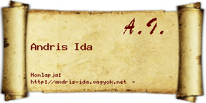 Andris Ida névjegykártya
