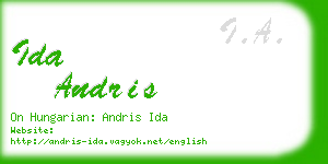 ida andris business card
